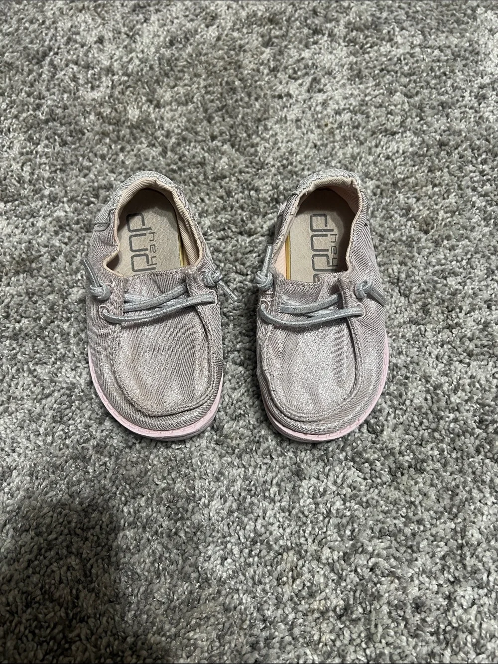Hey Dude Girls Light Pink Canvas Slip-On Moccasins